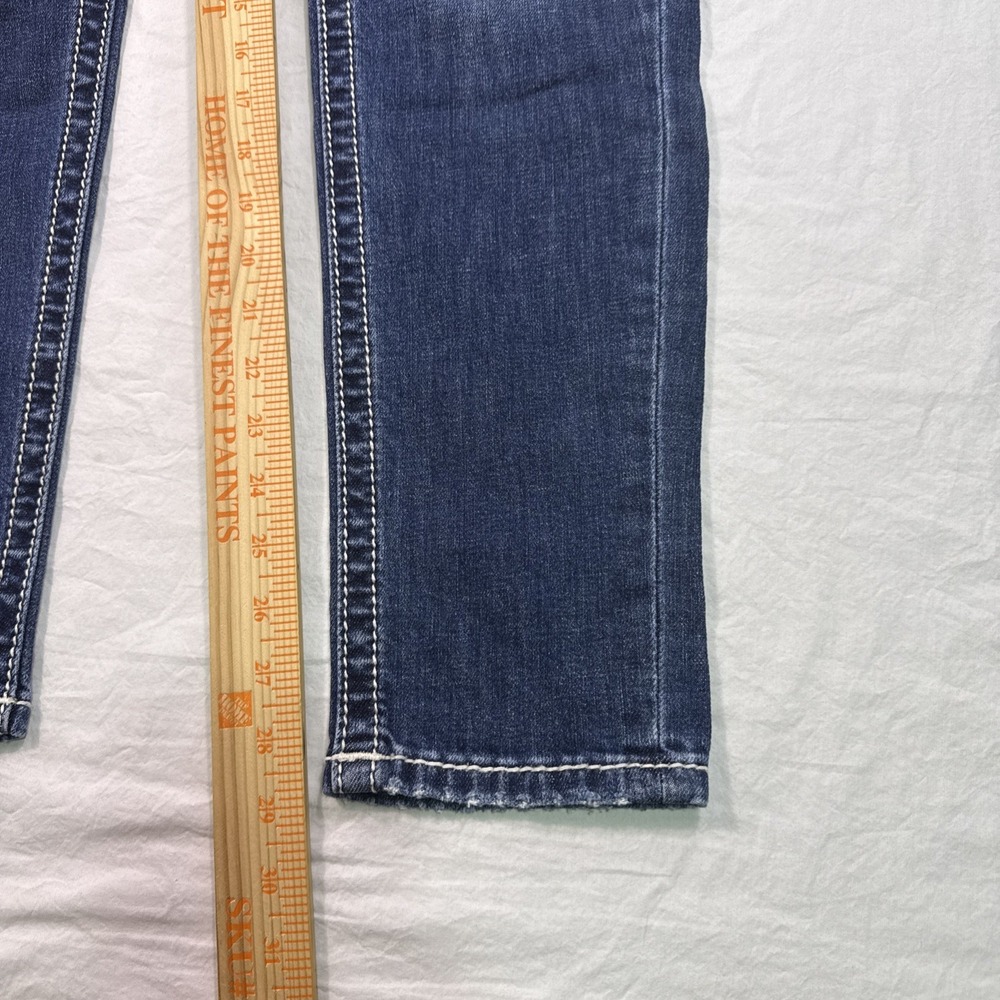 Miss Me Women 29x29 Jeans Blue Medium Wash Slim Fit Embellished MID RISE SKINNY - Picture 5 of 10